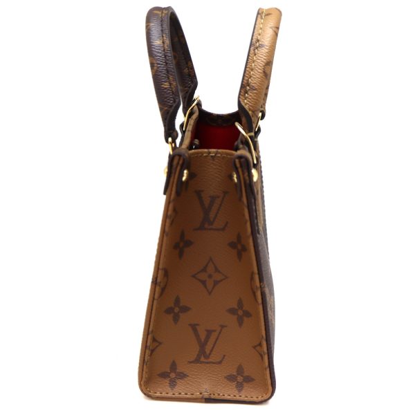 4518 5 Louis Vuitton On the Go BB Monogram Reverse Bag Brown