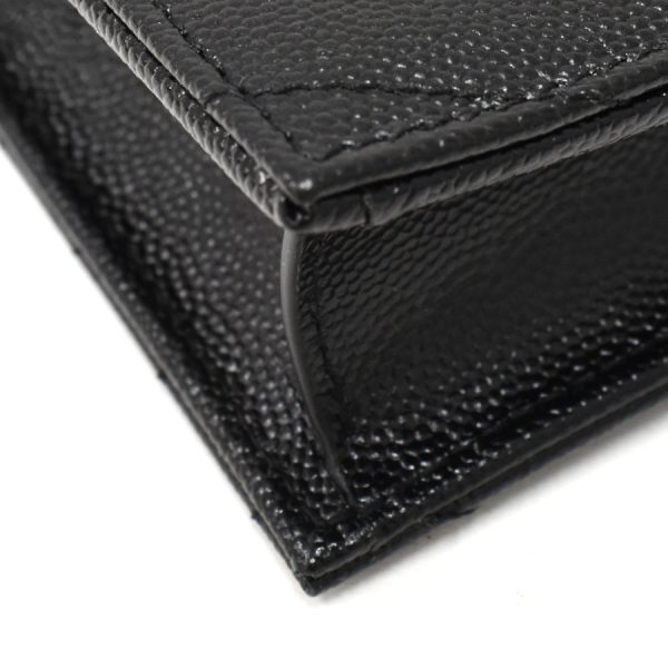 5 Saint Laurent Cassandra Envelope Chain Wallet Leather Black