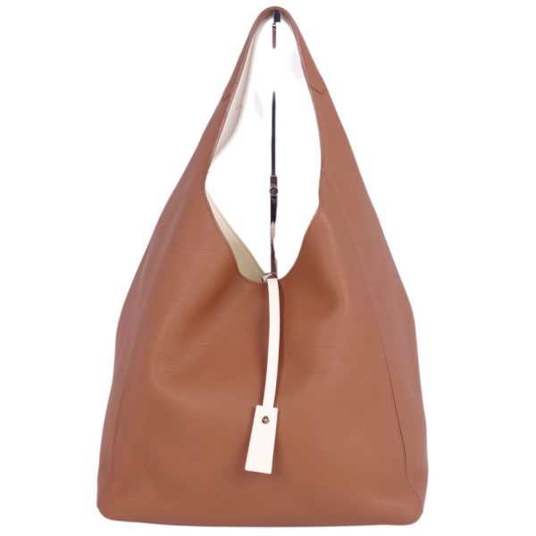 5 Loro Piana Tote Bag Bicolor Calf Leather Genuine Leather Brownwhite