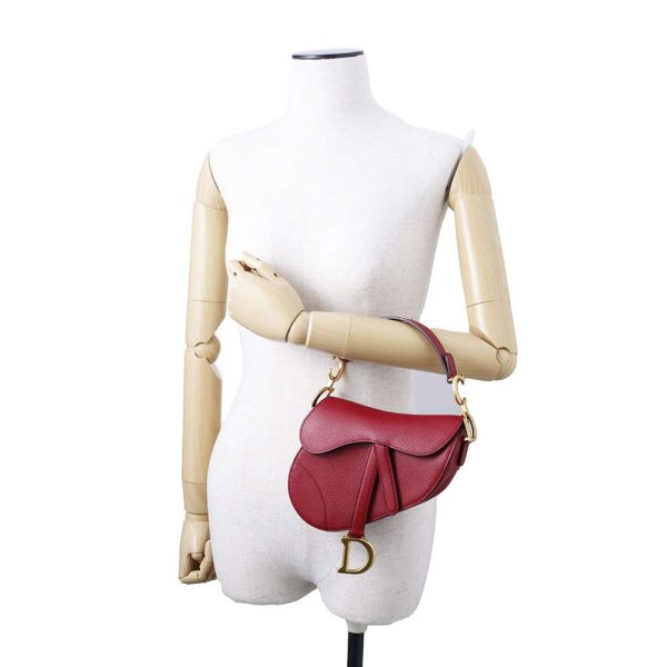 5 Christian Dior Handbag Saddle Bag Mini Red