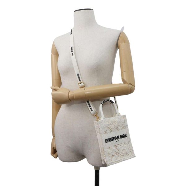 5 Christian Dior Tote Bag Book Tote Mini Shoulder Bag White