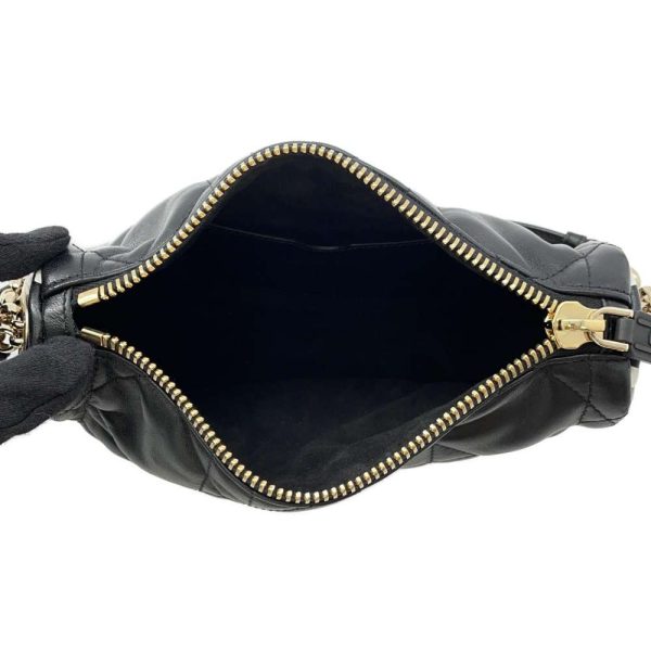 5 Christian Dior Shoulder Bag Hobo Bag Lambskin Black