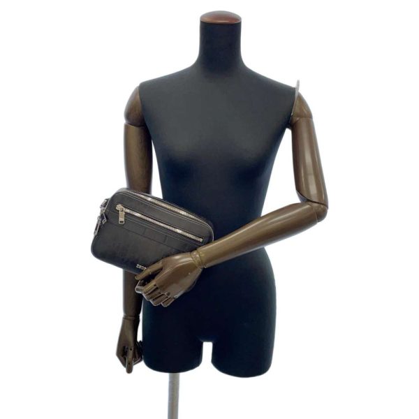 5 Christian Dior Shoulder Bag Leather 2way Clutch Bag Black