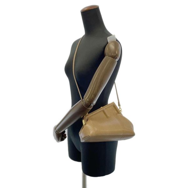 5 Fendi Shoulder Bag Small Python Clutch Bag Beige