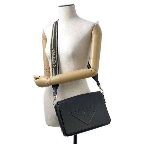 5 Prada Shoulder Bag Saffiano Leather Black