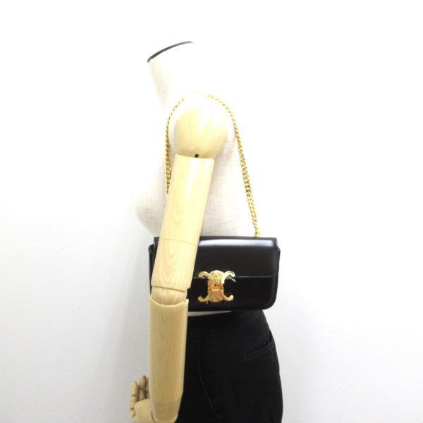 5 Celine Chain Shoulder Bag Bag Calf Black