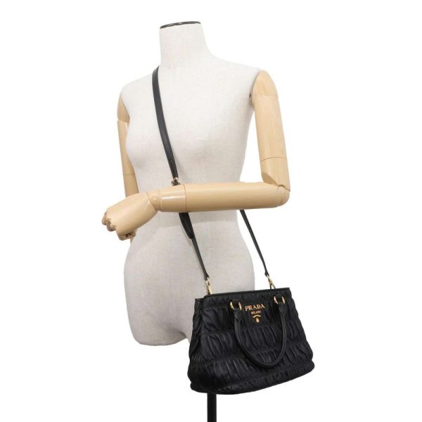 5 Prada Handbag Gathered Leather Shoulder Bag Black