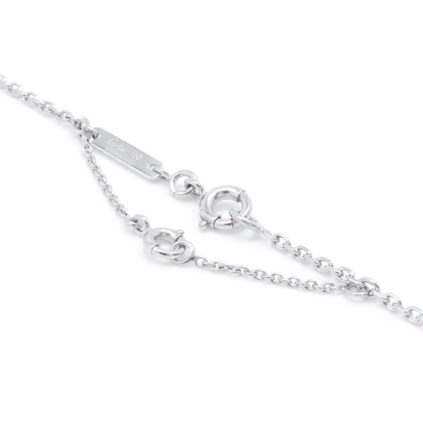 5 Cartier Necklace C Heart Diamond K18WG White