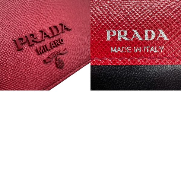 5 Prada Crossbody Shoulder Bag Pochette Leather Red