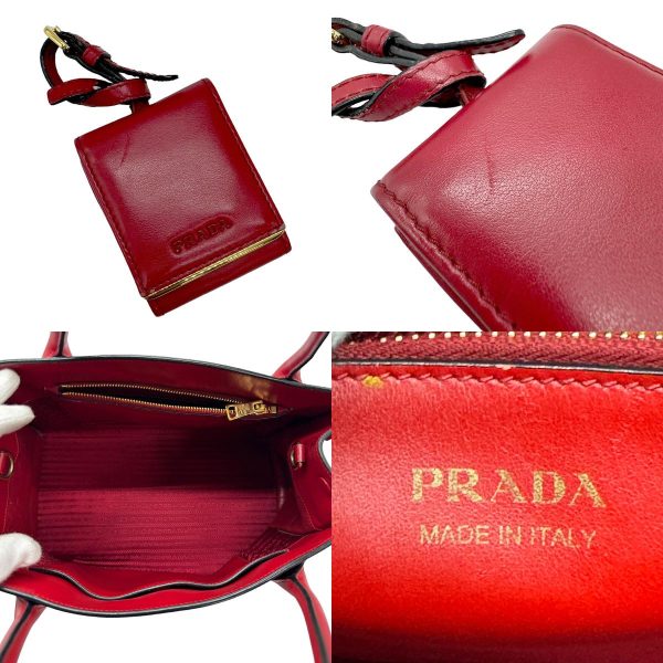 5 Prada Shoulder Bag Handbag Leather Red