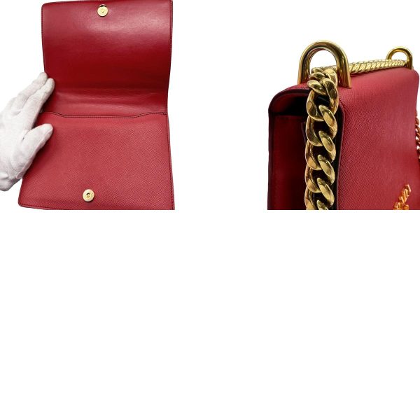 5 Prada Shoulder Bag Leather Red