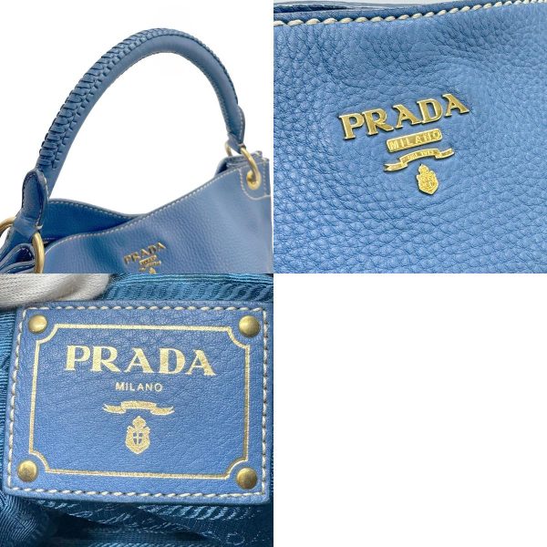 5 Prada Shoulder Bag Leather Blue