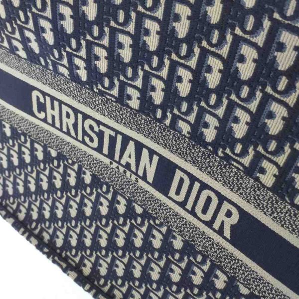 5 Christian Dior Book Tote Bag Signature Oblique NavyBeige