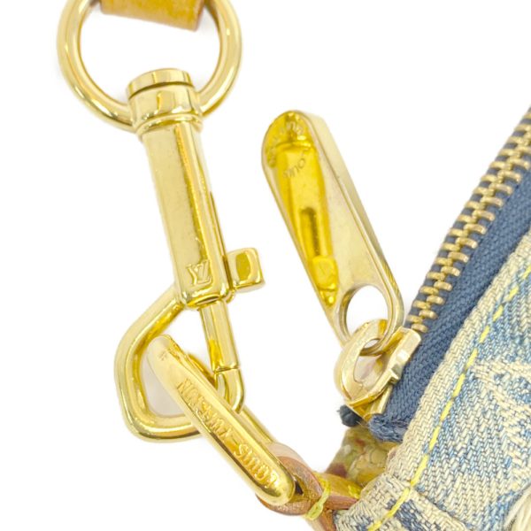 5 Louis Vuitton Monogram Denim Patchwork Pouch Shoulder Bag Blue