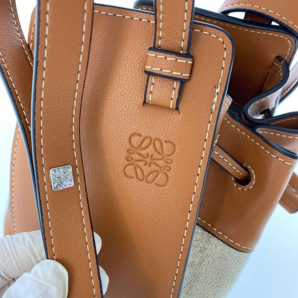 5 Loewe Hammock Mini Shoulder Bag Canvas Leather beige