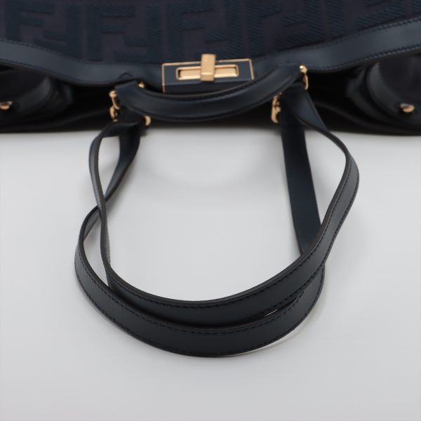 5 Fendi Zucca Medium Shoulder Leather Black