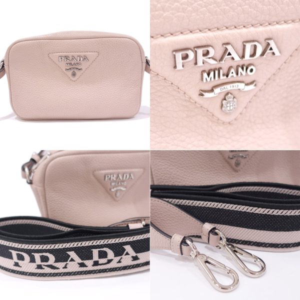 5 Prada Shoulder Bag Leather Sand Beige