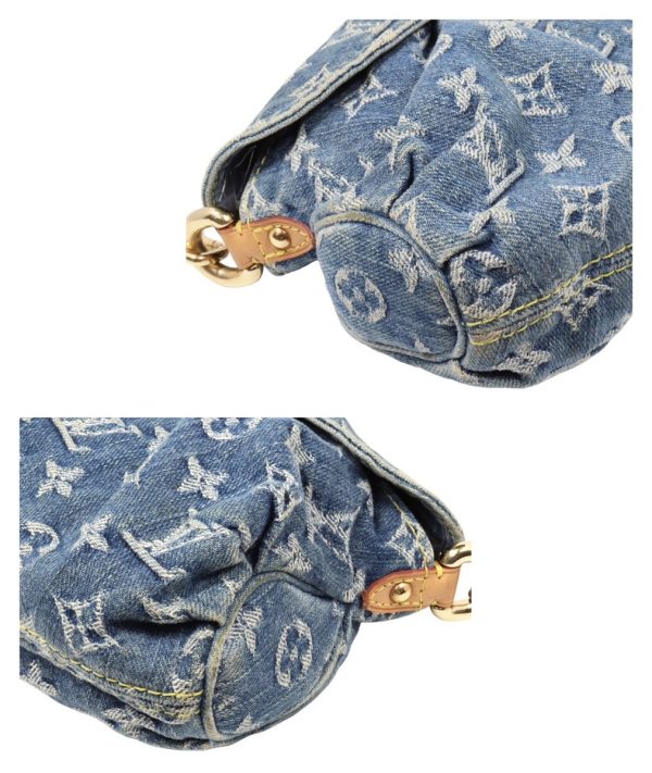 5 Louis Vuitton Mini Pleaty Shoulder Bag Monogram Denim Blue