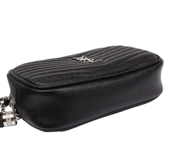 5 Saint Laurent Paris Mini Chain Shoulder Bag Leather Black