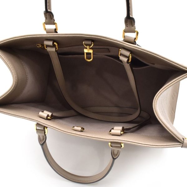 5 Louis Vuitton On the Go MM Monogram Empreinte Shoulder Bag Beige