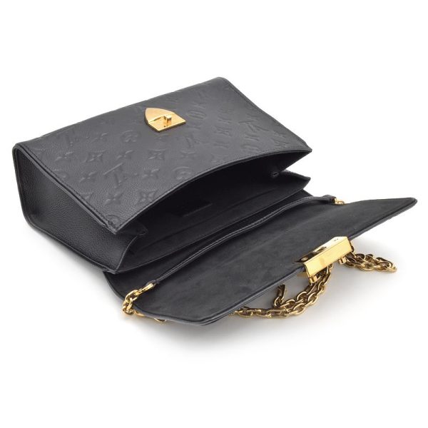 5 Louis Vuitton Saint Sulpice PM Leather Chain Shoulder Bag Noir Black