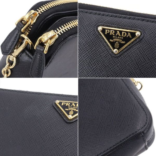 5 Prada Saffiano Cus Saffiano Leather Shoulder Bag Nro Black