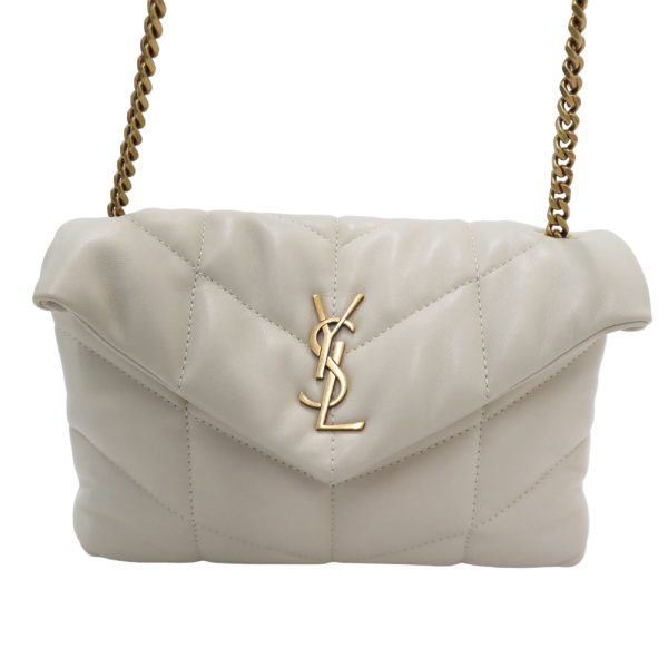 5 Saint Laurent Paris Lulu Puffer Chain Bag White