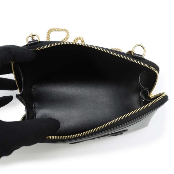 5 Celine Chain Triomphe Shoulder Bag Calf Leather Black