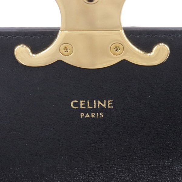 5 Celine Mini Claude Triomphe Calfskin Shoulder Bag Black