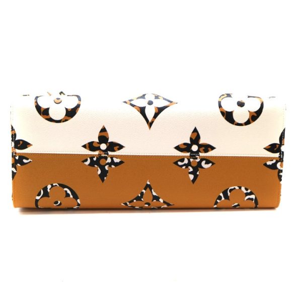 5 Louis Vuitton On the Go GM Monogram Jungle Ivory White Orange Handbag Shoulder Bag