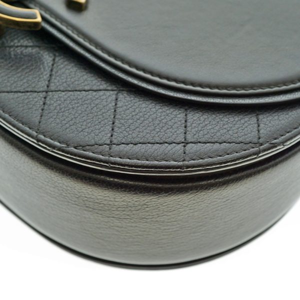 5 Chanel Chain Shoulder Bag 2WAY Lambskin Leather Black Gold Hardware