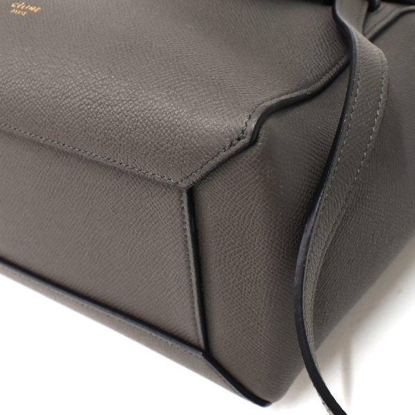 5 Celine Micro Belt Bag 2way Handbag Shoulder Bag Leather Charcoal Gray