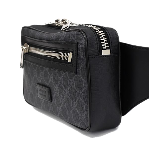 5000049884103016 2 Gucci Waist Pouch Body Bag 474293 Belt Bag Soft GG Supreme PVC Leather Black