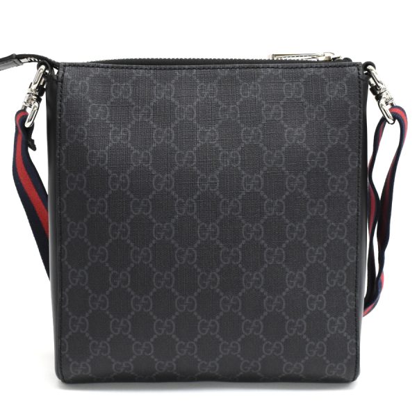 5000049884103448 3 Gucci Small Messenger Shoulder Bag 523599 Crossbody Web Line GG Supreme Black Grey