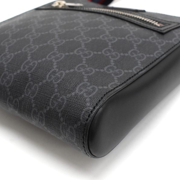 5000049884103448 5 Gucci Small Messenger Shoulder Bag 523599 Crossbody Web Line GG Supreme Black Grey