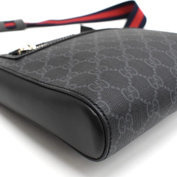 5000049884103448 6 Gucci Small Messenger Shoulder Bag 523599 Crossbody Web Line GG Supreme Black Grey