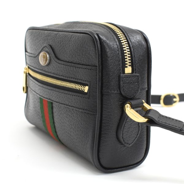 5000049884103562 2 Gucci Crossbody Shoulder Bag 719885 Double G Sherry Line Leather Black