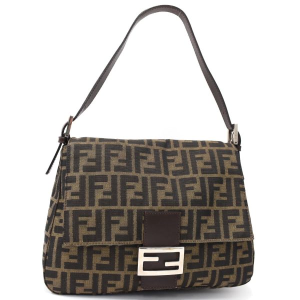 5300021884100218 1 Fendi Mamma Bucket Handbag FF Motif Zucca Semi Shoulder Bag Khaki Brown