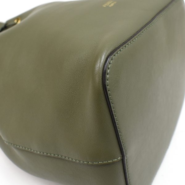 5300021884100604 5 Fendi Mon Tresor Shoulder Bag Crossbody 8BT298 Drawstring Leather Olive Moss Green