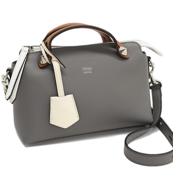 5300021884100627 1 Fendi By the Way Small 2way Handbag 8BL145 Shoulder Bag Leather Gray