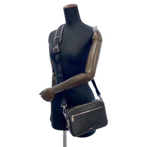 6 Christian Dior Shoulder Bag Leather 2way Clutch Bag Black
