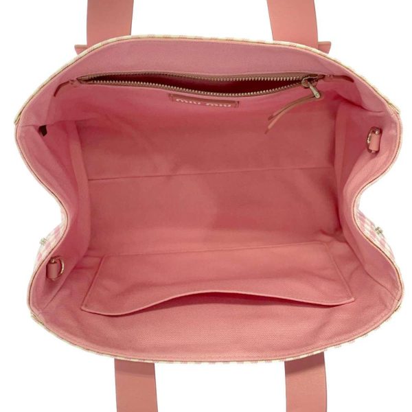 6 Miu Miu Handbag Canvas 2way Shoulder Bag Pink