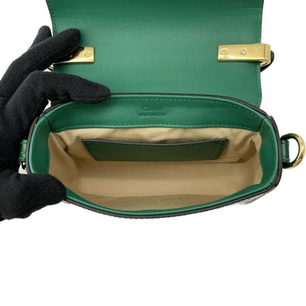 6 Chloe Handbag Embossed Pochette 2way Shoulder Bag Green