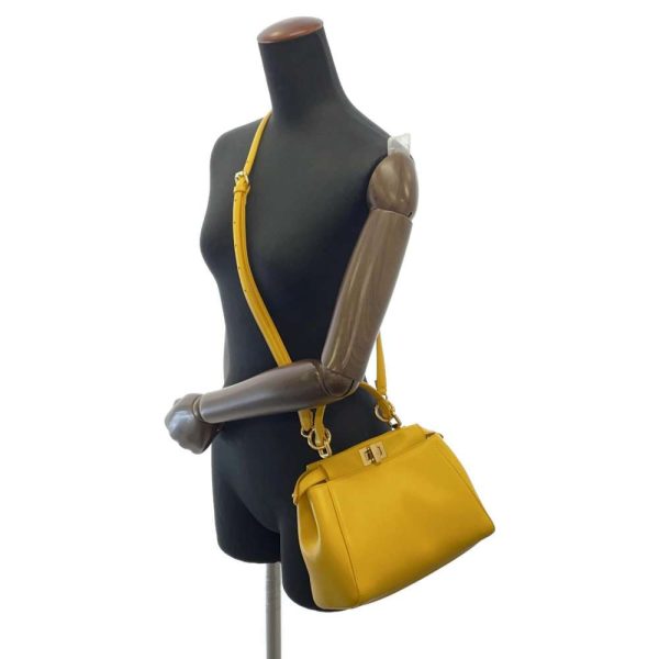 6 Fendi Handbag Mini Peekaboo Leather Yellow