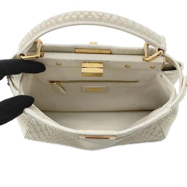 6 Fendi Handbag Mini Python 2way Shoulder Bag White