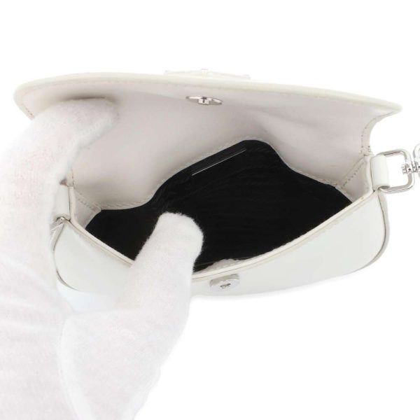 6 Prada Handbag Leather Shoulder Bag Mini Bag White