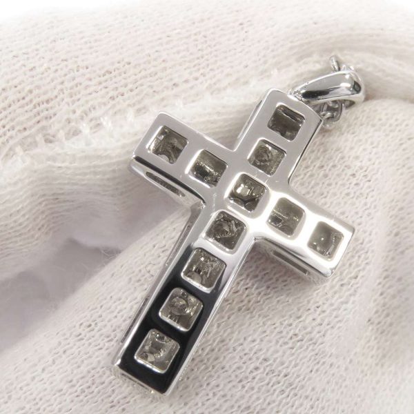 6 Bvlgari Necklace Latin Cross Diamond K18wg White Gold