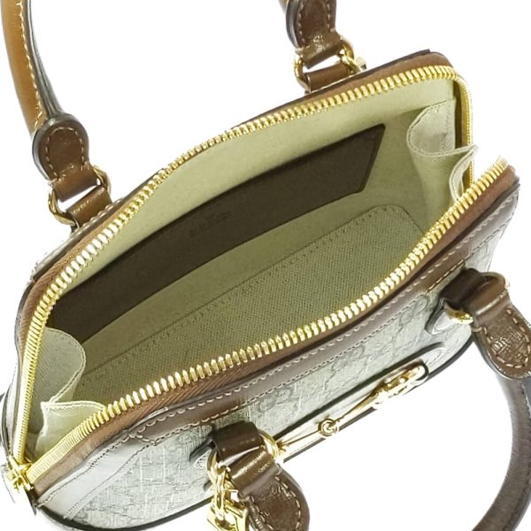 6 Gucci GG Supreme Horsebit 1955 Mini Top Handbag Canvas Brown