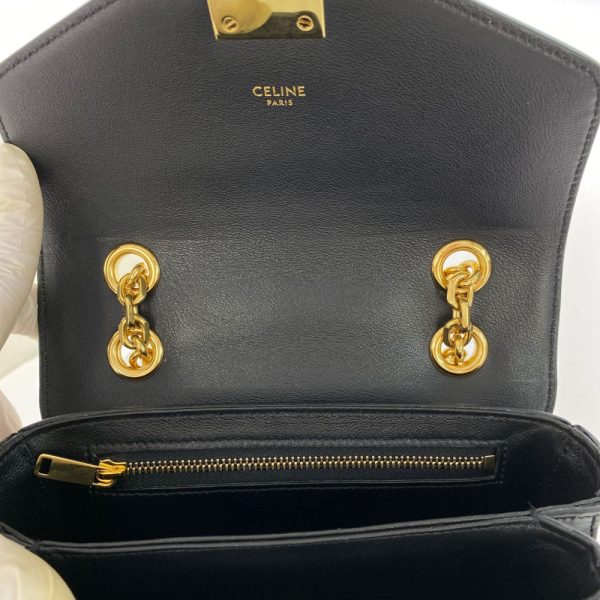 6 Celine Small Chain Shoulder Bag Calfskin Black