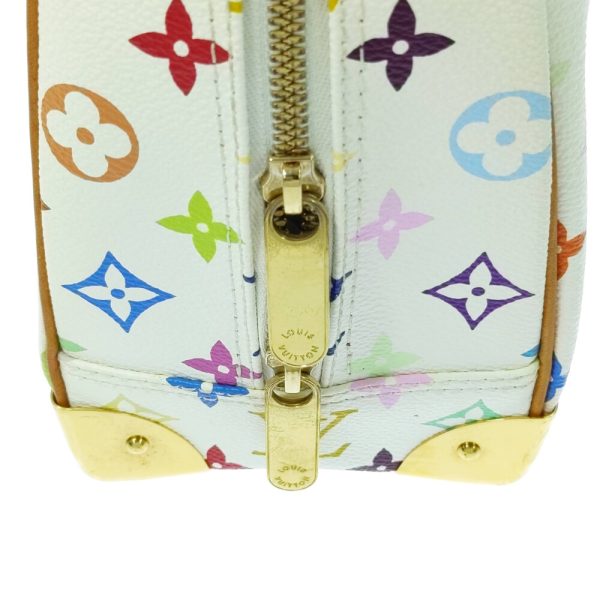 6 Louis Vuitton Monogram Multicolor Trouville Handbag Bag White